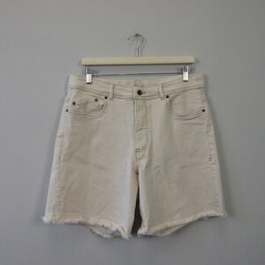 Toad & Co Balsam Seeded Cutoff Shorts Women 14 Ivory Organic Cotton Beach 480